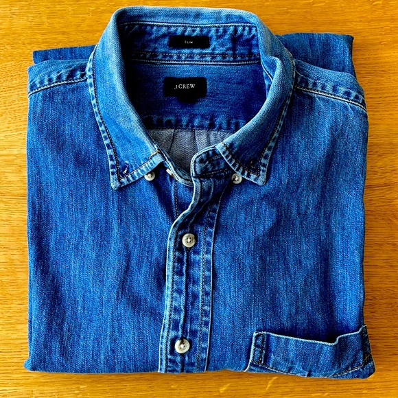 J. Crew Other - JCrew Mid-Weight Slim Shirt, Medium Dark Denim Large